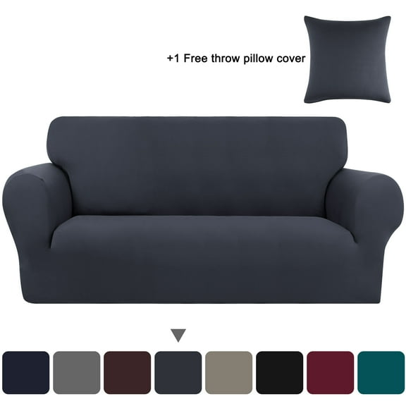 PiccoCasa Stretch Spandex Armchair Sofa Slipcover, Dark Gray Medium