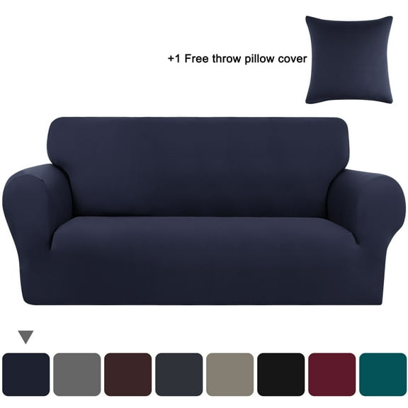 PiccoCasa Stretch Spandex Armchair Sofa Slipcover, Navy Large