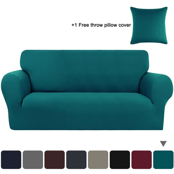 PiccoCasa Stretch Spandex Armchair Sofa Slipcover, Peacock Blue Large