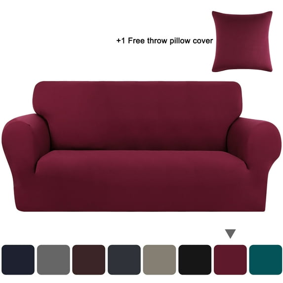 PiccoCasa Stretch Spandex Armchair Sofa Slipcover, Wine Large