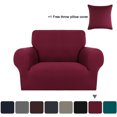 thumbnail image 1 of PiccoCasa Stretch Spandex Armchair Sofa Slipcover, Wine Small, 1 of 6