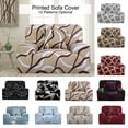 thumbnail image 1 of PiccoCasa Stretch Spandex Sofa Slipcover for 1 Seater, White Brown Beige Line Small, 1 of 6