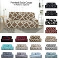 thumbnail image 1 of PiccoCasa Stretch Spandex Sofa Slipcover for 4 Seater, Brown White X-Large, 1 of 6