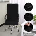 thumbnail image 1 of PiccoCasa Stretchy Office Chair Slipcover Swivel Computer Chair Cover, Black Large, 1 of 6