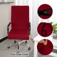 thumbnail image 1 of PiccoCasa Stretchy Office Chair Slipcover Swivel Computer Chair Cover, Burgundy Large, 1 of 6