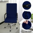 thumbnail image 1 of PiccoCasa Stretchy Office Chair Slipcover Swivel Computer Chair Cover, Navy Blue Medium, 1 of 6