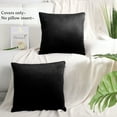thumbnail image 1 of PiccoCasa Striped Decorative Throw Pillow Covers, Striped Cushion Covers, Sofa Pillow Covers Solid Velvet Black 16x16 Inch, 1 of 7