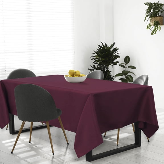 PiccoCasa Tablecloth Dining Table Cover for Indoor Outdoor Burgundy 55"x80"