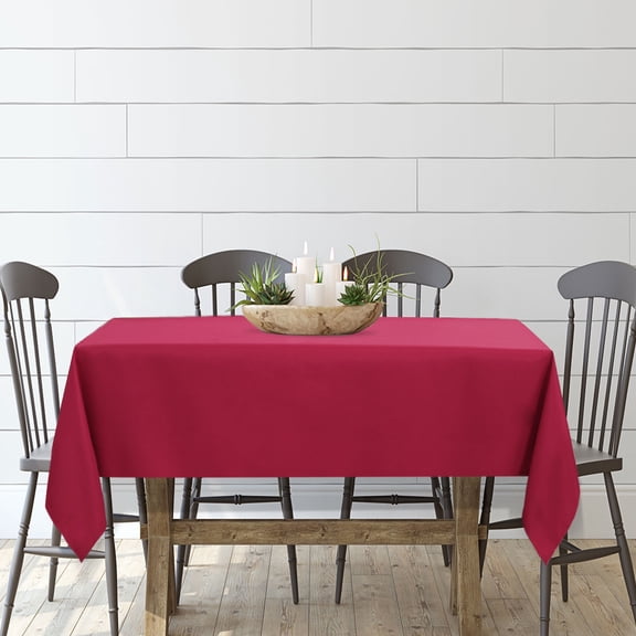 PiccoCasa Tablecloth Dining Table Cover for Indoor Outdoor Red 55"x80"