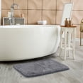 thumbnail image 1 of PiccoCasa Thick Plush Bath Mat Rugs Floor Kitchen Door Rug Soft Microfiber Non-slip TPR Rubber Carpet Dark Gray 16" x 24", 1 of 8