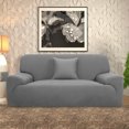 thumbnail image 1 of PiccoCasa Thick Stretch Sofa Cover 3 Seater Solid Couch Cover, Gray, 1 of 8