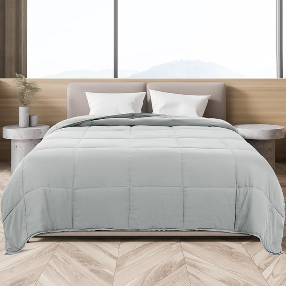 REGALWOVEN Duvet Insert Soft Lightweight Down Substitute Comforter for All Seasons Light Gray Twin