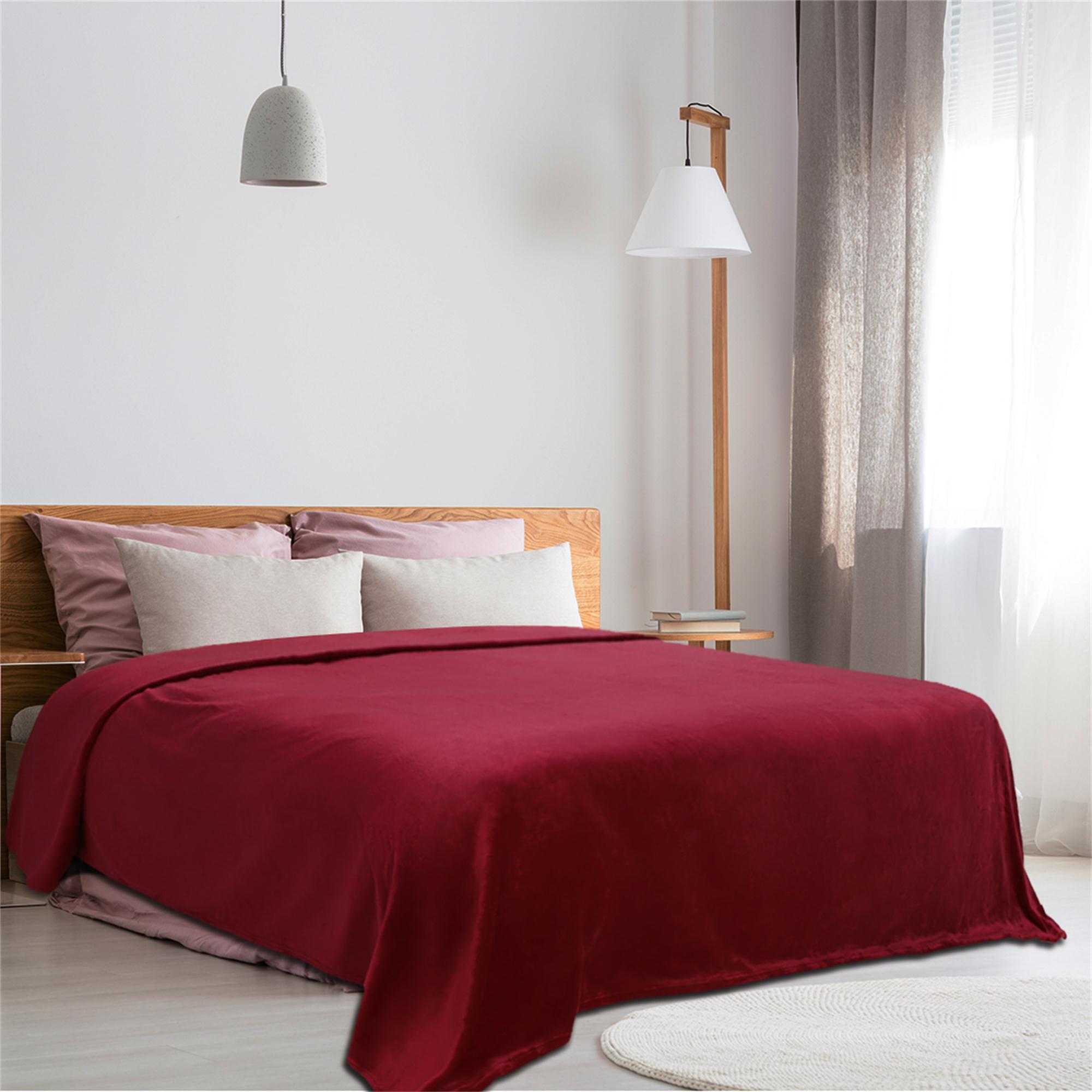 PiccoCasa Twin Size Throw Blanket Flannel Fleece Soft Bed Blanket, 60"x