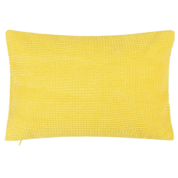 PiccoCasa Velvet Corn Stripe Rectangle Throw Pillow Cover, 12"x18", Yellow