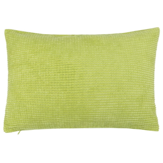 PiccoCasa Velvet Corn Striped Rectangle Throw Pillow Cover, Light Green, 12"x18"