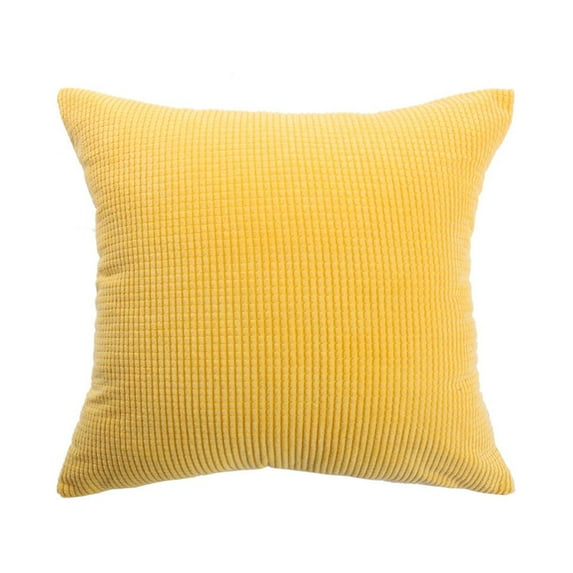 PiccoCasa Velvet Corn Striped Square Throw Pillow Cover, Yellow, 18"x18"