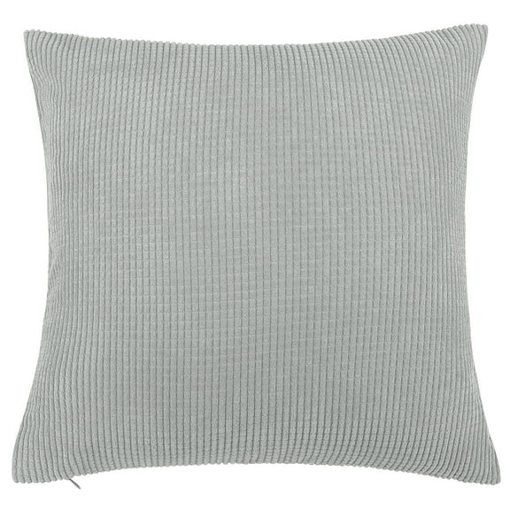PiccoCasa Velvet Corn Striped Square Throw Pillow Covers, Grey, 18"x18"