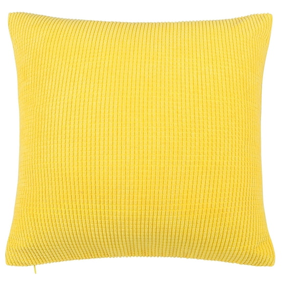PiccoCasa Velvet Decorative Cushion Cover Corn Striped Throw Pillowcase, 18"x18", Yellow