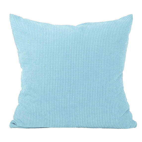 PiccoCasa Velvet Decorative Cushion Cover Corn Striped Throw Pillowcase, 20"x20", Light Blue