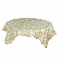 PiccoCasa Vinyl Home Tablecloth Round Tables 60" Dia God Flower Pattern waterproof
