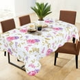thumbnail image 1 of PiccoCasa Vinyl Tablecloth Rectangle 54" x 71" Purple Pink Flower Waterproof, 1 of 7