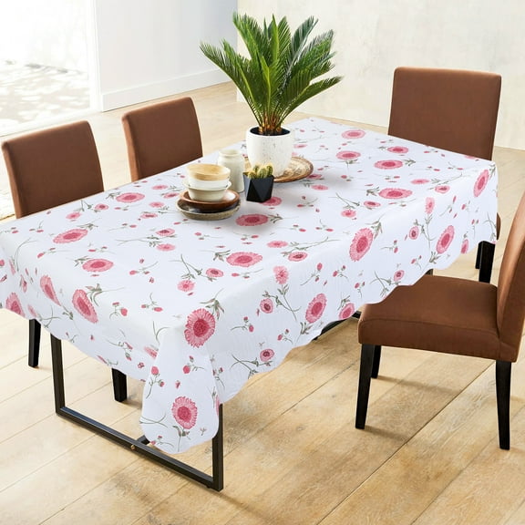 PiccoCasa Vinyl Tablecloth Rectangle 54" x 71" Sunflower Pattern Waterproof