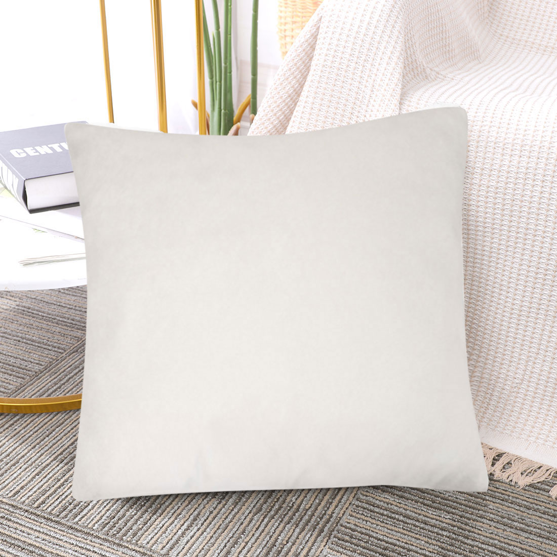 PiccoCasa Viscose Velvet Cushion Cover Square 18"x18" Pillow Covers