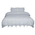 thumbnail image 1 of PiccoCasa Washed Cotton Duvet Cover Set of 3 with 2 Pillowcases, King Light Gray, 1 of 7