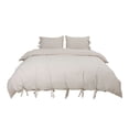 thumbnail image 1 of PiccoCasa Washed Cotton Duvet Cover Set of 3 with 2 Pillowcases, King Tan, 1 of 6
