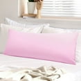 thumbnail image 1 of PiccoCasa Washed Microfiber Body Pillowcases Soft Envelope Light Pink 20"x60", 1 of 7