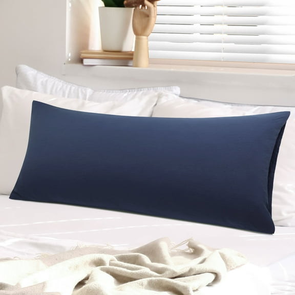 PiccoCasa Washed Microfiber Body Pillowcases Soft Envelope Navy Blue 20"x48"