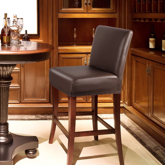 PiccoCasa Waterproof Bar Stool Cover for Counter, Height Side Chair Cover, Brown