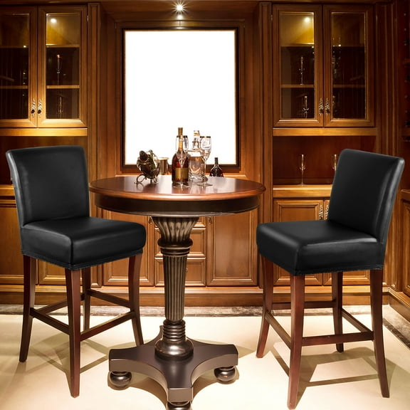 PiccoCasa Waterproof Bar Stool Covers for Counter Height Side Chair Covers Black 2