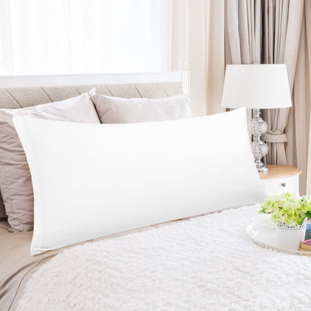 REGALWOVEN Zippered Body Pillow Cover Egyptian Cotton Pillowcases, Standard White