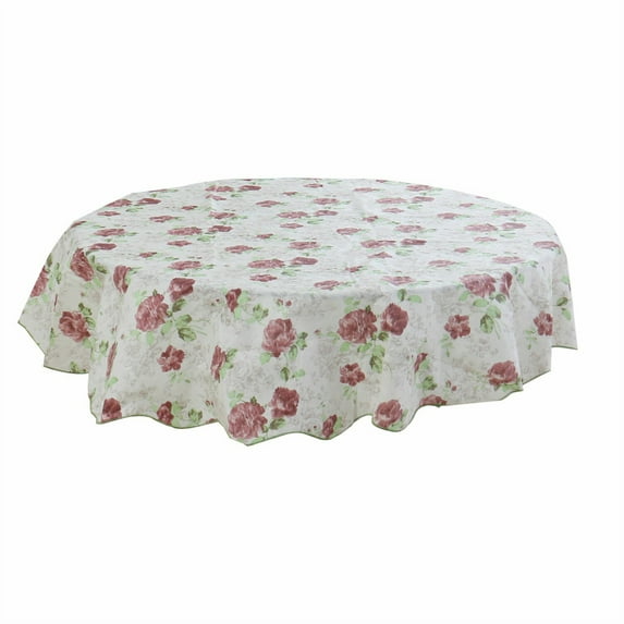 Piccocasa Home Picnic Round Peony Pattern Oil-proof Tablecloth Table Cloth Cover 60 Inch
