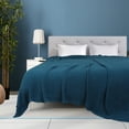 thumbnail image 1 of Piccocasa Soft 100% Cotton Thermal Blanket Waffle Weave Home Decoration Knit Blanket Teal  Blue 90" x 90", 1 of 8