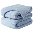 thumbnail image 1 of Piccocasa Warm Flannel, 1 Piece Queen (78" x 90") Blanket, Smoked Blue, 1 of 6