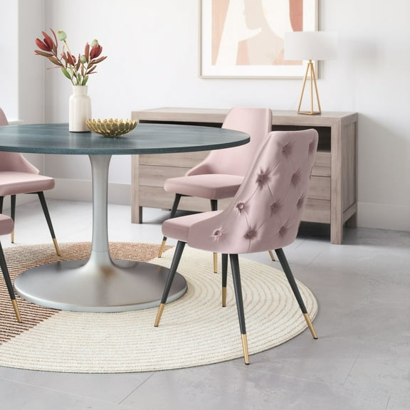 Piccolo Dining Chair Pink Dining Chair, Modern Style, Soft and smooth velvet fabric, Plywood, Indoor Dining