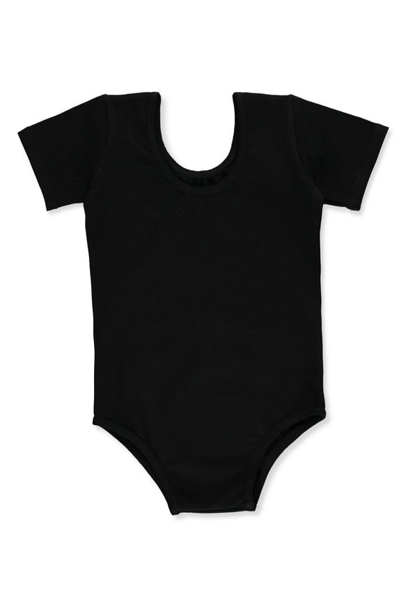 Girls' Short Sleeve Dance Leotard Color: black Size: 10