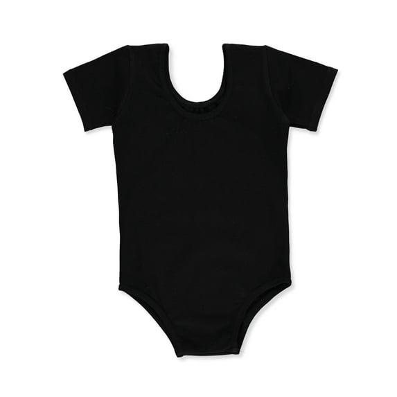 Piccolo Girls' Short Sleeve Dance Leotard Color: black Size: 12