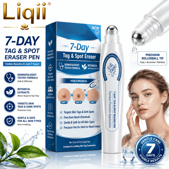 7 Day Spot and Tag Remover Pen, Beauty Rolerball Pen, Smooths and Softens Skin, Moisturizes and Nourishes. (1 PC)