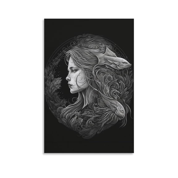 Pices Zodiac Art Poster Gifts Canvas Painting Poster Wall Art Decorative Picture Prints Modern Decor 12x18inch(30x45cm)