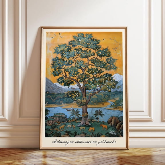 Pichwai Tree of Life Indian Spiritual Wall Decoration, Unframed Poster
