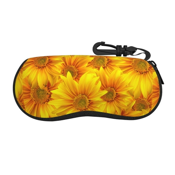 Picia 3D Sunflowers Print Sunglasses Case, Eyeglasses Case Protector Large Glasses Case, Key Lock Case Protective Glasses Holder Eyeglasses Cases