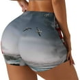 thumbnail image 1 of Picia 3d Lighthouse in the Surf Printed Workout Shorts for Women Seamless Scrunch Butt Lifting High Waisted Yoga Gym Booty Running Moisture-wicking Short Pants-Medium, 1 of 9