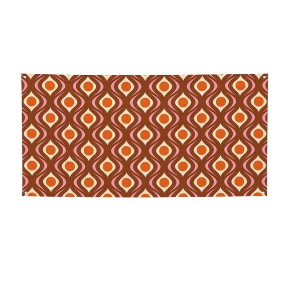 Picia 70's Retro Pattern Party Banner, Festive Decoration, Holiday Banner, Celebration Decor, Event Banner, Reusable Party Banner-Small