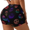 thumbnail image 1 of Picia 80s Style Palm Trees Printed Workout Shorts for Women Seamless Scrunch Butt Lifting High Waisted Yoga Gym Booty Running Moisture-wicking Short Pants-Large, 1 of 9