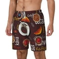thumbnail image 1 of Picia A Cup Of Black Coffee On A Saucer pattern Mens Swim Trunks with Compression Liner Stretch Beach Shorts Quick Dry with Zipper Pockets No-Chafing Board Shorts-X-Large, 1 of 9