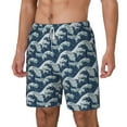 thumbnail image 1 of Picia A Japanese Great Wave pattern Mens Swim Trunks with Compression Liner Stretch Beach Shorts Quick Dry with Zipper Pockets No-Chafing Board Shorts-X-Large, 1 of 9