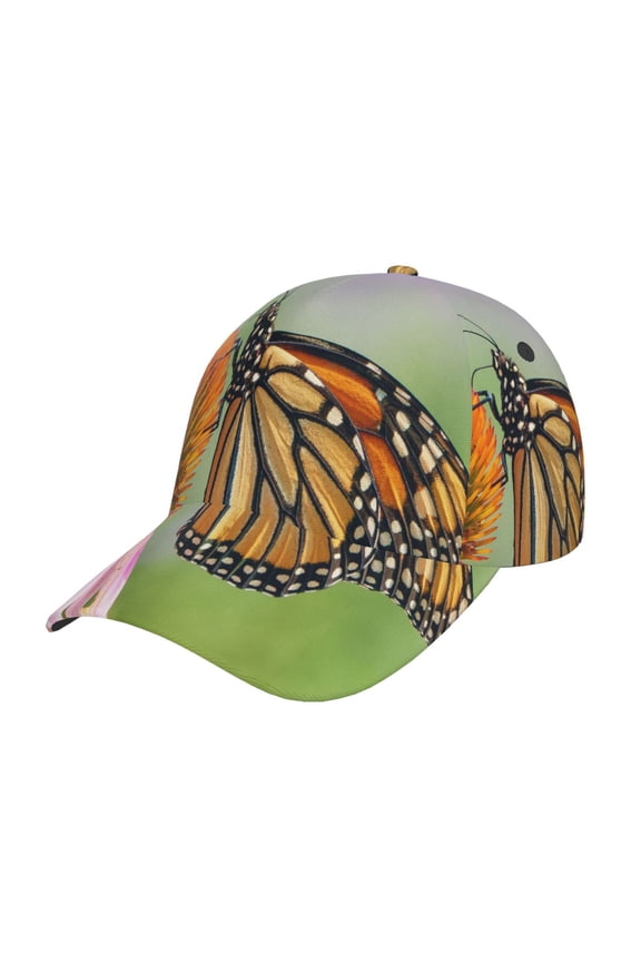 A monarch butterfly Pattern Trucker Low Profile Hat Men Women Baseball Cap Dad Hat Adjustable Unconstructed Plain Cap